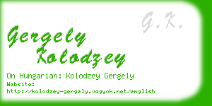 gergely kolodzey business card